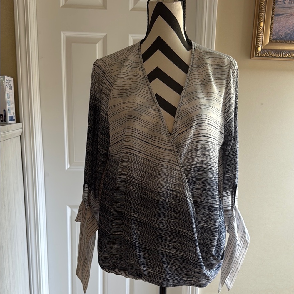 Black and White Ombre Blouse